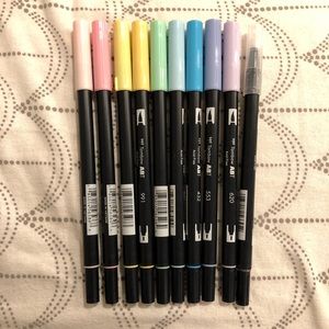 Tombow dual ended markers and notebook.
